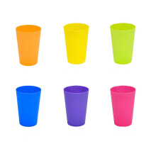 Triani 12Pcs Reusable Plastic Cups, 5.6oz, Dishwasher Safe, BPA-Free, Multicolor – Compatible with Kids & Adults