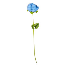 Flores artificiais para decoração externa, contas de madeira e borla.