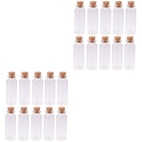 48Pièces Bouteilles Verre Mini Cork Décor Suspendu 2