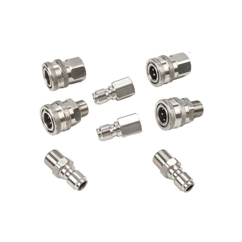 Højtryksrenser Quick Connect 3/8" rustfrit stål højtryksrenseradaptersæt 1