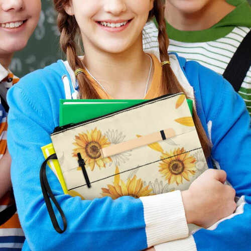 Polyester-Buchhülle für Taschenbücher, Sonnenblumenmuster 2