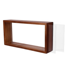 Wooden Dried Flower Display Frame with Acrylic Window for Home Decoration Light Brown