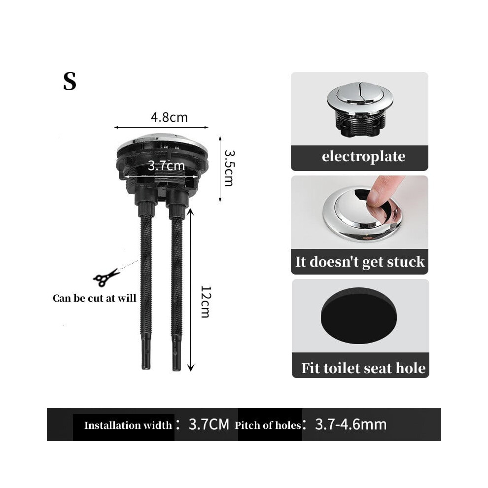 Universal Dual Flush Toilet Water Tank Button Round Valve Push Button Flush Toilet Seat Water Tank Valve Bathroom Parts 9152228754188