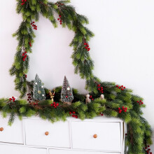 Pine Needle Rattan Garland 180cm Green Christmas Decoration
