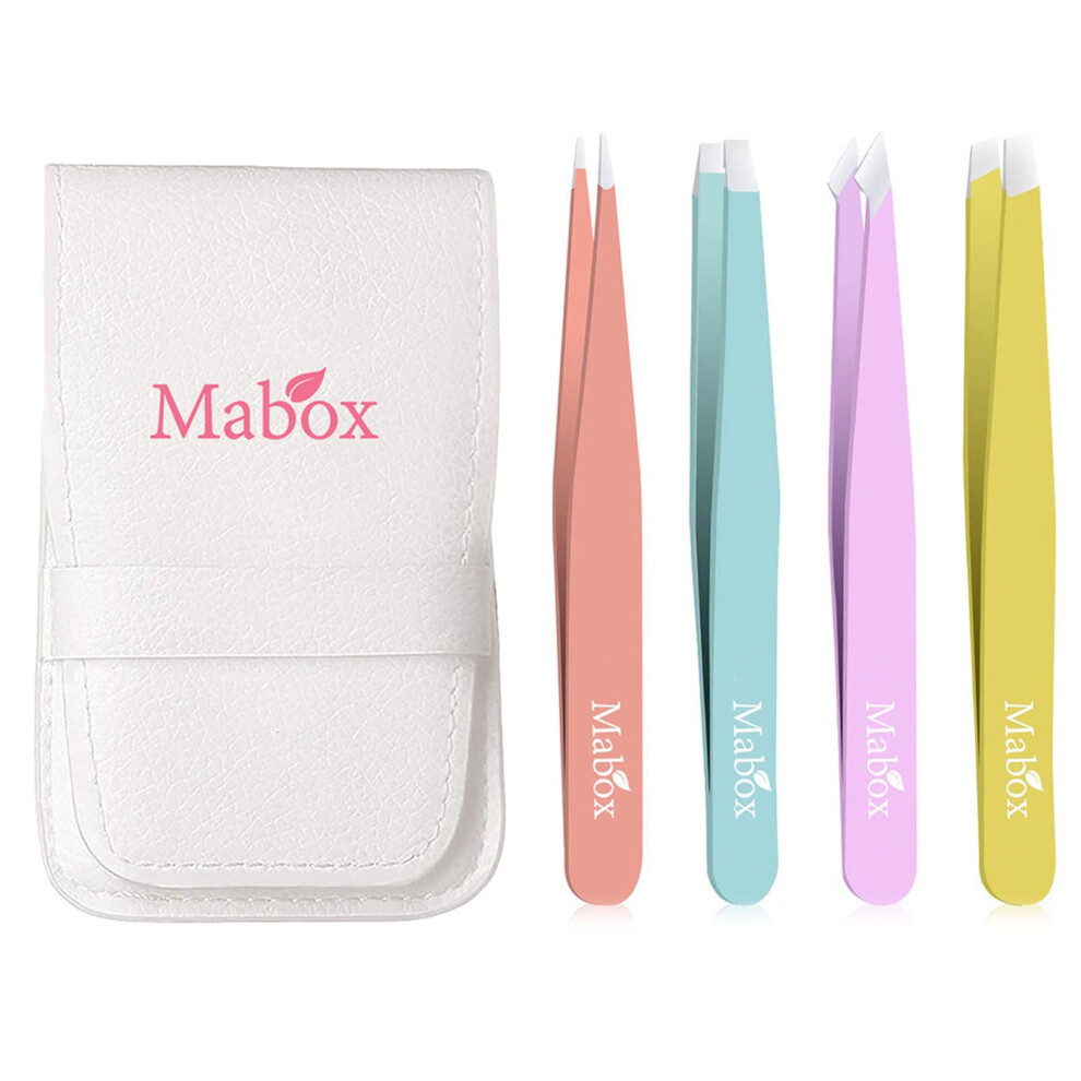 4Pcs Stainless Steel Tweezers Set â Precision Eyebrow Shaping, Facial Hair & Blackhead Removal Tools, Compatible with All Beauty Routines