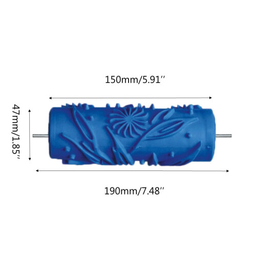 5" Embossed Paint Roller Sleeve Wall Texture Stencil Brush Pattern Decor 030Y Rubber 1