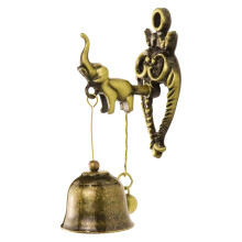 Retro Nostalgic Animal Door Bell Metal Iron Wind Chime Bell, Vintage Style Decorative Bells for Garden Patio Front Door and Rustic Home Decor,C