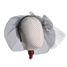 Elegant Birdcage Veil Headband for Wedding Bride Face Covering Mesh Hairhoop Fashion Birdcage Net Mask Fascinator Veil Black