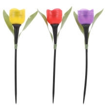 3pcs Solar LED Garden Lights Tulips Shape Outdoor Solar Power Pathway Lights Yard Driveway Landscape Lights (Random color))