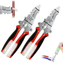 Professional Wire Stripper & Wire Crimping Tool, Multifunctional Electric Wire Stripper for Cutting and Pulling Pliers, Electrician Repair Tool (2PC)