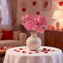 AuroraX Artificial Floral Picks Pink Love Stem 12 pcs