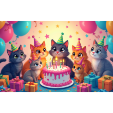 Katt Gratulerer med dagen Bakgrunn Potetema 1 stk