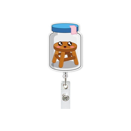 Porta badge medico in acrilico con avvolgitore retrattile e