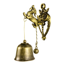 Retro Nostalgic Animal Door Bell Metal Iron Wind Chime Bell, Vintage Style Decorative Bells for Garden Patio Front Door and Rustic Home Decor,E