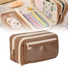 Large Clear Pencil Case, Large Zipper Pencil Case – 9 Compartments, Mesh Organizer for Travel & College, Transparent Pencil Pouch, Under $5, A