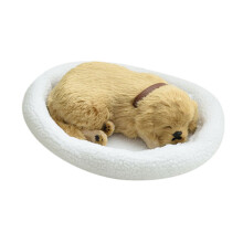 B Earth Tone Realistic Breathing Dog Plush Toy, With Sound And Movement Lifelike Pet Simulator, For Kids Comforting Doll