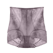 Paarse afslankende shapewear shorts met buikcontrole, waist trainer slipje, elastische body shaper met kanten print – Maat M, geschikt voor alle