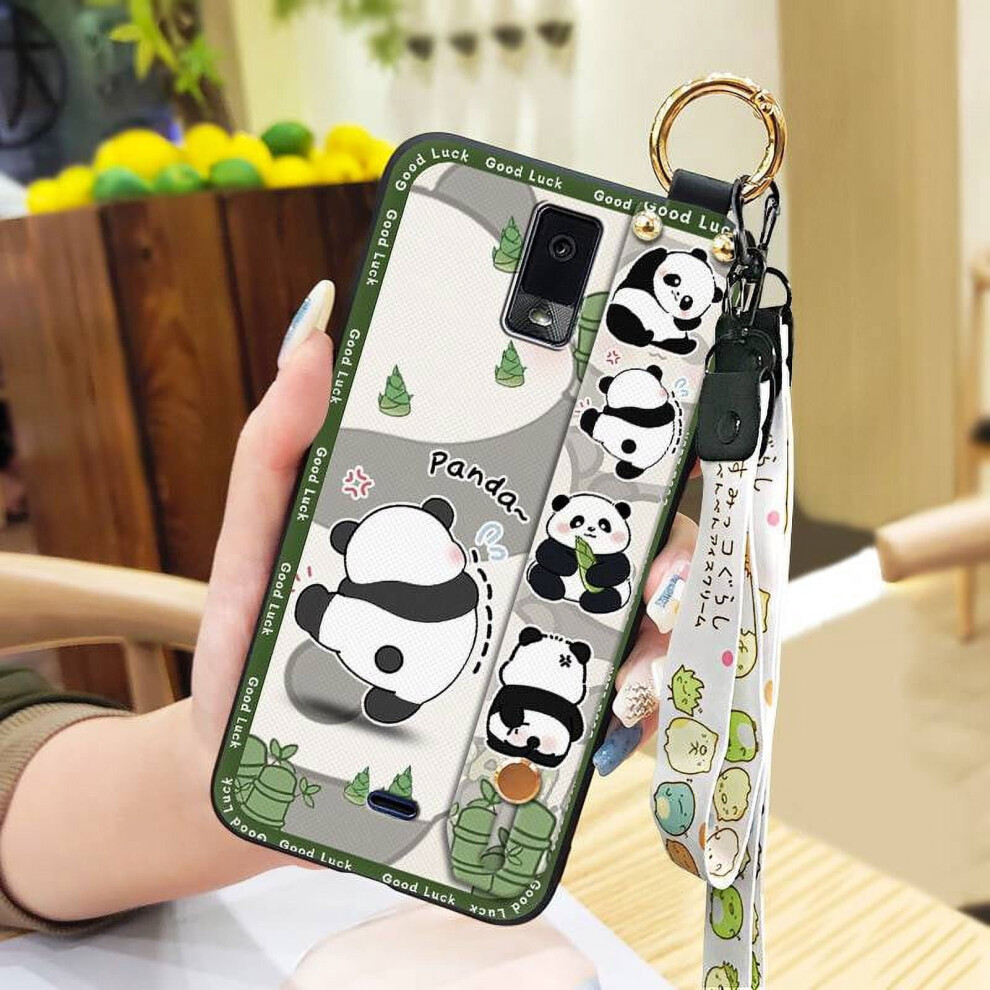 Shockproof Panda Phone Case For Blu View3/B140dl With Wristband, Kickstand, Protective Ring & Lanyard 9170372341436