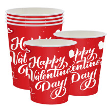 Valentine Disposable Coffee Cups Red 20 Pack 2.7 x 3.5 in