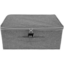 Zippered, Lockable, Foldable Fabric Storage Box with Handle – Large Capacity Clothing & Toy Organizer, Compatible with Home Use