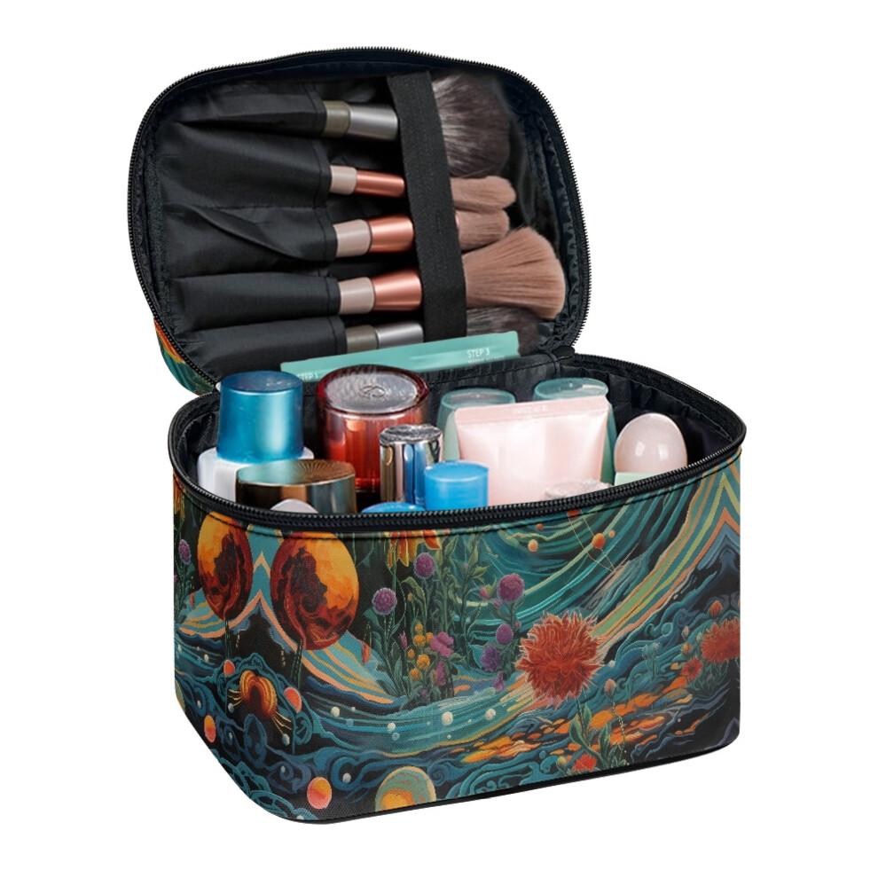 Cosmetic Travel Bag Floral Pattern Polyester 1 Large