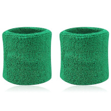 2 stuks sportpolsbandjes, effen kleur, absorberende polsbandjes van katoen, ademend, sneldrogend, zweetbandjes voor tennis en badminton.
