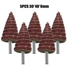 Tapered Cone Grinding Head 6mm Shank 5 Pcs 80 Grit