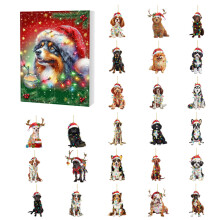 Calendrier de l'Avent pour chiens – 24 décorations de races différentes, compte à rebours de Noël sur le thème des animaux de compagnie,