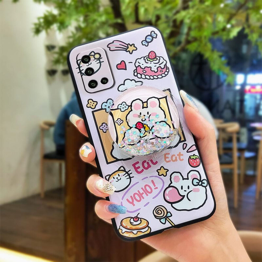 Phone Case For Samsung Galaxy A03s/Sm-A037g Â Protective Tpu Case With Lens Protection, Dirt-Resistant, Quicksand Texture, Rotatable Stand & 9170372342105