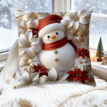 Housse de coussin de Noël améliorée, décoration de canapé, coussin en lin, housse de coussin de décoration de canapé pour la maison, 45 x 45