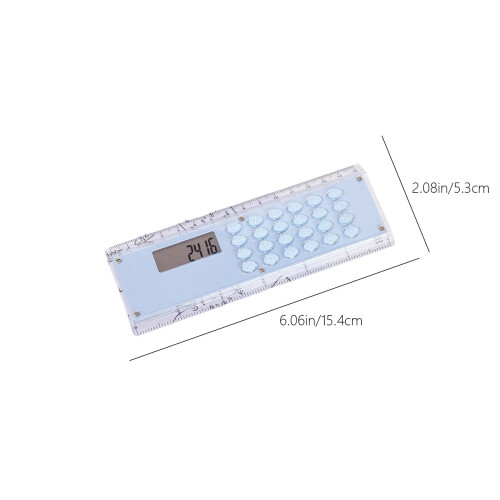 AuroraX Compact Desktop Calculator Electric Simple Basic Calculator,Portable Handheld 8 Digit 4 Function Calculator with 6 Inch Ruler Office Supplies 2