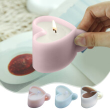 Bougie en forme de tasse à café en forme de cœur 8 x 6,5 x 5 cm