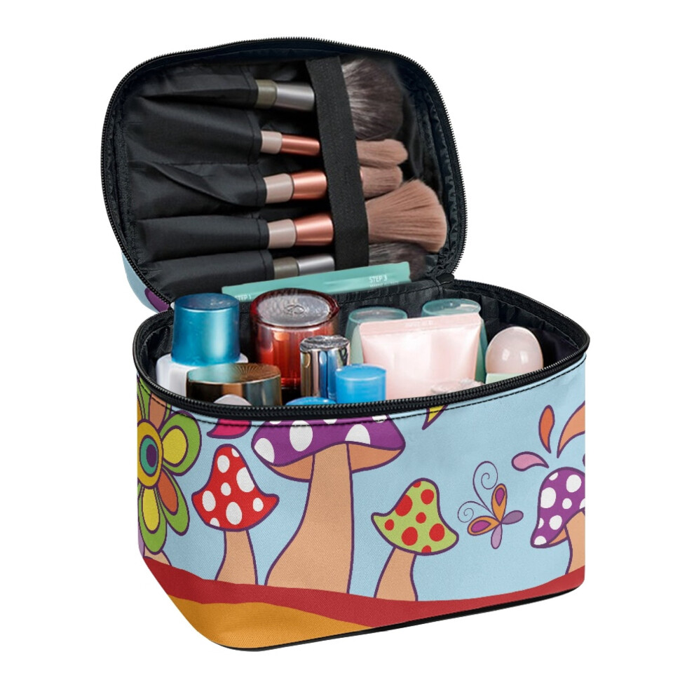 Travel Makeup Bags Mushroom Travel Cosmetic Organizer Bag Practical Polyester Brush Holders
