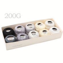 Size 8 Double Mercerized Egyptian Long Staple Cotton Pearl Thread Ball 5 Grams Rainbow Color Embroidery Thread 10 Colors