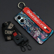 BLU G53 Phone Case – Silicone Shockproof Case with Wrist Strap, Graffiti Design, Anti-Dust, Soft & Durable