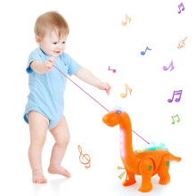 50% de desconto! Dinossauro musical com luzes para bebês de 6 a 12 meses e crianças de 12 a 36 meses – Compatível com atividades de bruços e