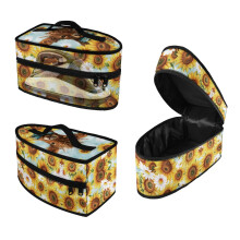 Calf and Sunflower Pattern Portable Steam Iron Bag Polyester (11.8x6.69x5.5 In), Bag Only