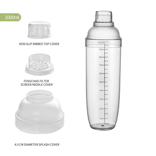 Shaker Bottle 1000ml Lemon Tea Making Cup