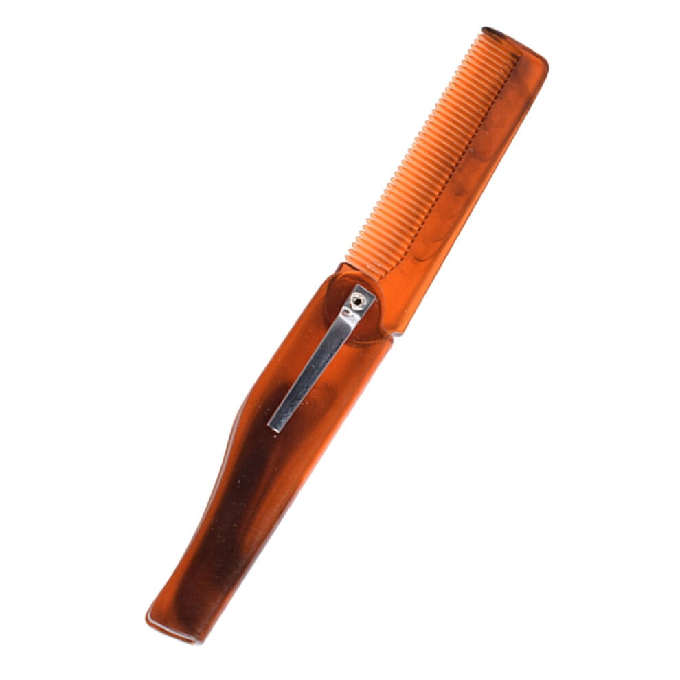 Folding Pocket Comb Thick Hair Portable Bridegroom Travel Brown