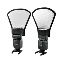 Universal Camera Flash Diffuser with Multi-purpose Reflecting Plate for Photography Silver White