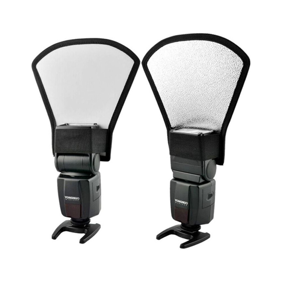 Universal Camera Flash Diffuser With Multi-Purpose Reflecting Plate For Photography Silver/White 9180435414038