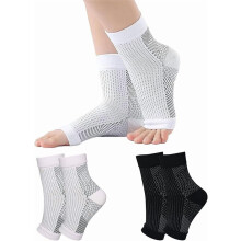 Compression Socks, Sweat-Wicking Breathable Compression Socks, Open Toe Foot Sports Running Pressure Socks (2 pairs)
