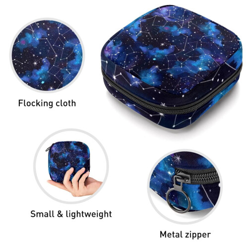 Sanitary Napkin Storage Bag Portable Galaxy Pattern Large 2
