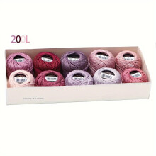 Size 8 Double Mercerized Egyptian Long Staple Cotton Pearl Thread Ball 5 Grams Rainbow Color Embroidery Thread 10 Colors