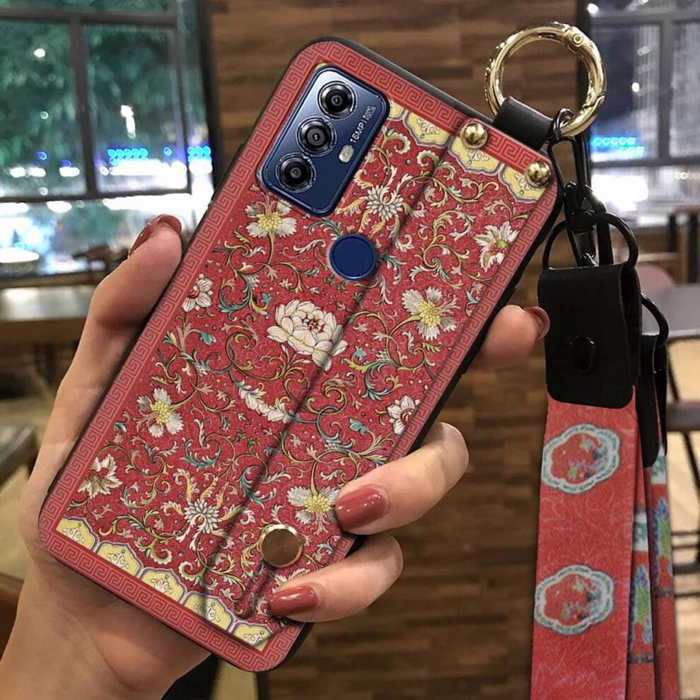 Moto G Play 2023 Phone Case – Silicone, Shockproof, Wristband & Kickstand, Anti-Dust, Dirt-Resistant, Chinese Style 9170372345342