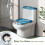 WC-Deckelbezug Schneemann Schneeflocken Stretch-Passform 5