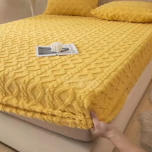Elastic Bed Sheets Bed Cover All-Inclusive Non-Slip Soft Bed Sheets Quilted Velvet Fitted Plush Shaggy Bed Mattress