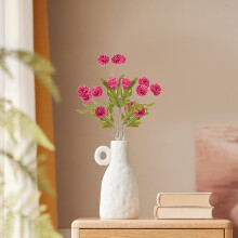 Pissenlits artificiels en soie réalistes, tiges flexibles – Rouges, pour la décoration de la maison, du jardin, du balcon, du bureau, du rebord