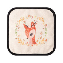 Cartoon Dining Table Mat, Heat Pad,Pot Holder, Heat-Resistant Linen Fabric, Cute Anti-Scalding Mat