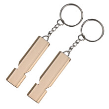 Double Tube Safety Whistle Camping Whistle Survival Equipment Aluminum Alloy Whistle for Survival Lifesaving